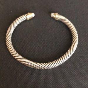 David Yurman Silver Bracelet with Pearls